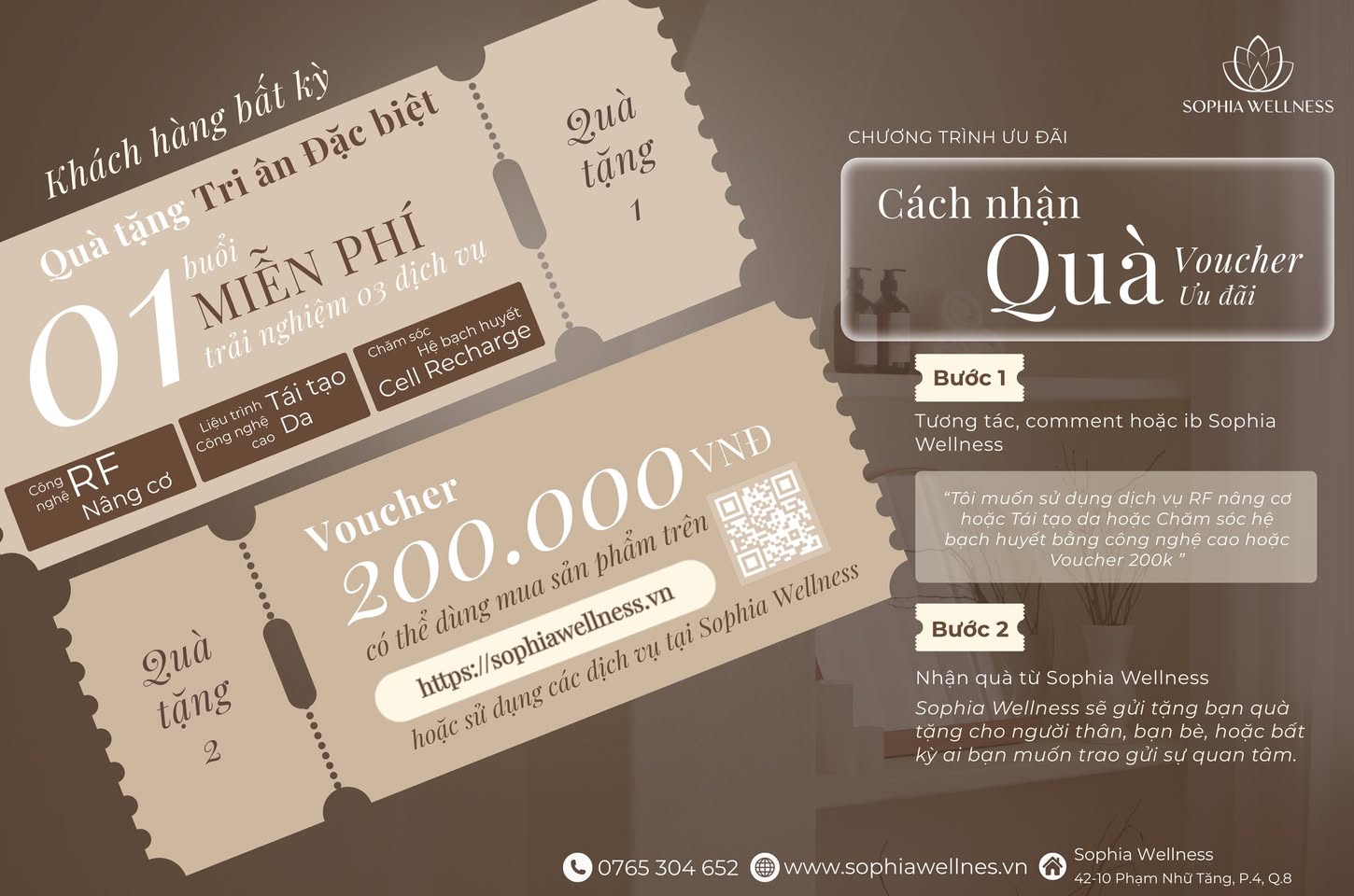 🎁 TẶNG BẠN 1 BUỔI TRẢI NGHIỆM CHUYÊN SÂU TẠI SOPHIA WELLNESS